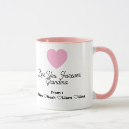 Taza de café moderna "Te quiero abuela" con 4 foto