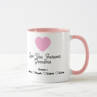 Taza de café moderna "Te quiero abuela" con 4 foto