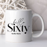 Taza De Café Moderna tipografía mínima simple cumpleaños número<br><div class="desc">Moderna tipografía mínima simple negro y blanco 60 cumpleaños mug. Parte de una colección contemporánea.</div>