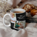 Taza De Café Moderna y elegante familia multifotografía negro<br><div class="desc">Moderna elegancia elegante,  multifotografía,  regalo de decoración familiar. Se puede cambiar el color negro moderno.</div>