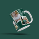 Taza De Café Moderna y elegante familia multifotografía verde<br><div class="desc">Moderna elegancia elegante,  multifotografía,  regalo de decoración familiar. Se puede cambiar el color verde moderno.</div>