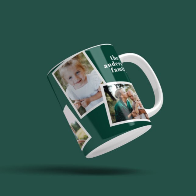 Taza De Café Moderna y elegante familia multifotografía verde (Subido por el creador)
