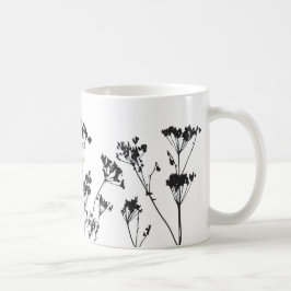 Taza De Café Moderna y elegante flor Black White Meadow