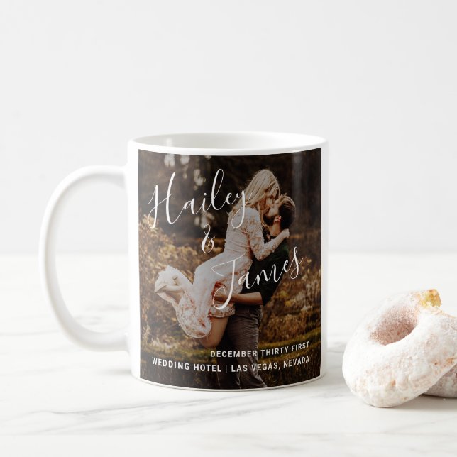 Taza De Café Moderna y elegante foto de reciente casamiento (Con donut)