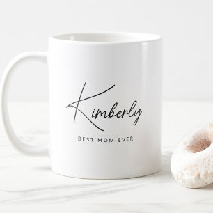 Taza De Café Moderna y simple mejor mamá personalizada