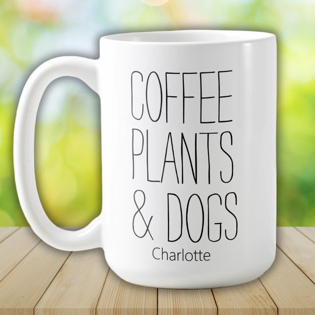Taza De Café Modernas plantas de café Minimalista y perros Añad (Subido por el creador)