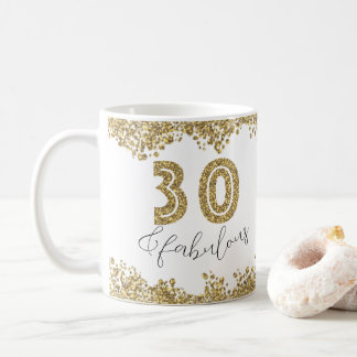 Taza De Café Moderno 30 y Fabuloso Gitter de oro personalizado