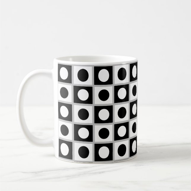 Taza De Café Moderno Abstracto Negro y Blanco (Izquierda)