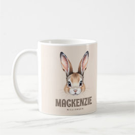 Taza De Café Moderno acuarela personalizada Conejo de Pascua
