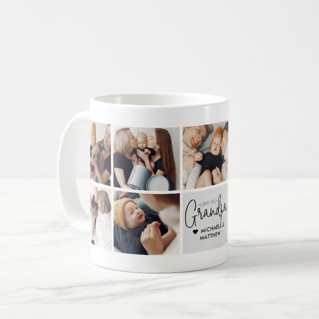 Taza De Café Moderno amor personalizado: abuelo 9-foto (Anverso izquierdo)