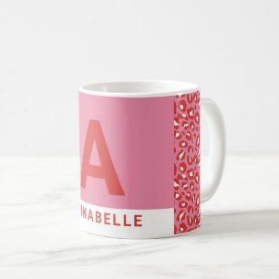 Taza De Café Moderno audaz bloque de color rosa marca de impres