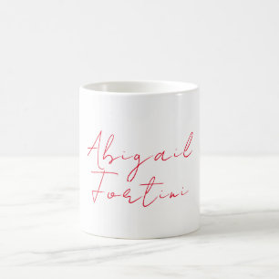 Taza De Café Moderno blanco rojo minimalista