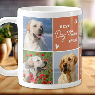 Taza De Café Moderno Boho 7 Collage de fotos PERRO personalizad
