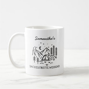 Taza De Café Moderno Camping Simple Bachelorette Party Naturale