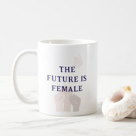 Taza De Café Moderno Chic Rosa Acuarela El Futuro Es Femenino