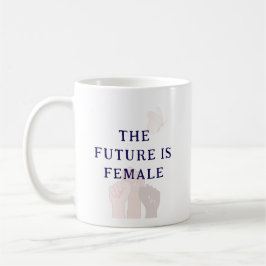 Taza De Café Moderno Chic Rosa Acuarela El Futuro Es Femenino