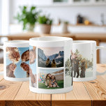 Taza De Café Moderno Collage de fotos personalizado 4<br><div class="desc">Haz tu propio collage de fotos con 4 de tus fotos favoritas.</div>
