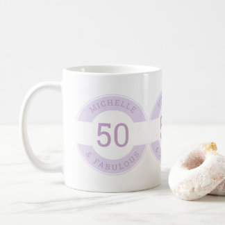 Taza De Café Moderno Cumpleaños 50 y fabuloso Nombre de Fiesta 