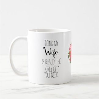 Taza De Café Moderno, divertido ser mi esposa floral de corazón