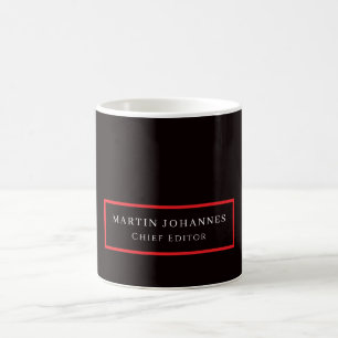 Taza De Café Moderno Elegante Plano Negro Minimalista