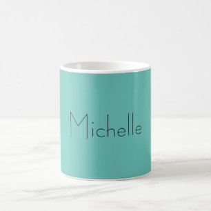 Taza De Café Moderno, elegante, sencillo, blanco azul