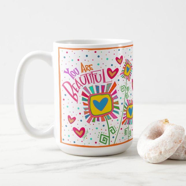 Taza De Café Moderno, eres una bella e inespiritiva divertida (Con donut)