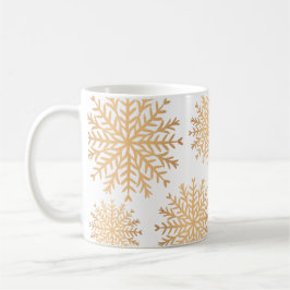 Taza De Café Moderno Faux Gold Snowflake Pattern Coffee Mug