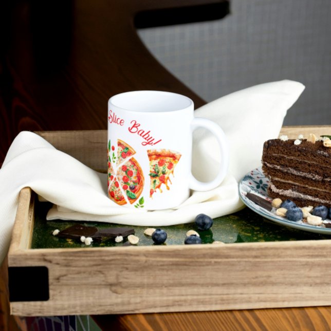 Taza De Café Moderno Fiesta italiano de pizza Slice Slice Baby  (Subido por el creador)