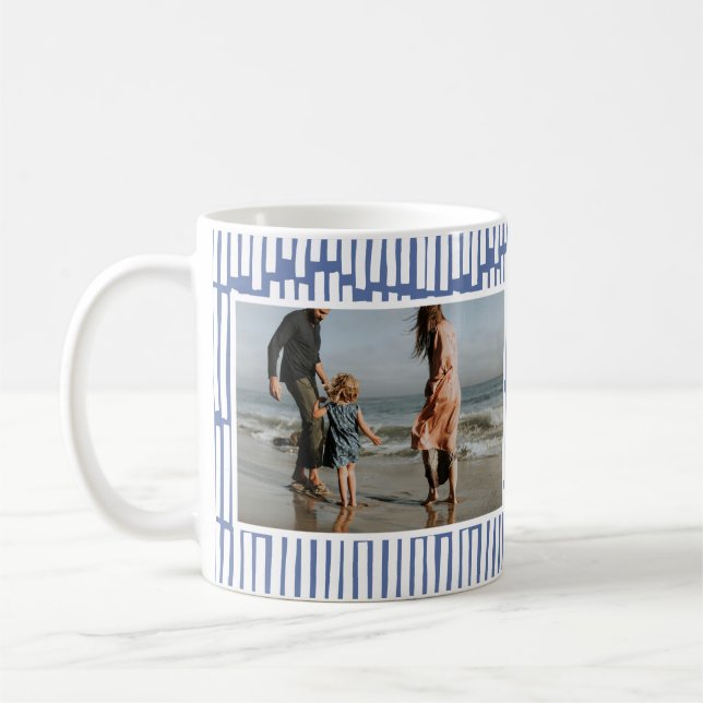Taza De Café Moderno gráfico mínimo 2 foto regalo azul claro (Izquierda)