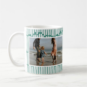 Taza De Café Moderno gráfico mínimo 2 foto verde contemporáneo