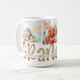 Taza De Café Moderno GRANDMA 3 Foto Oro personalizado
