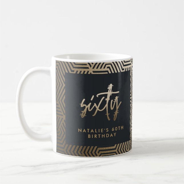 Taza De Café Moderno guión elegante de 60 años simple (Izquierda)