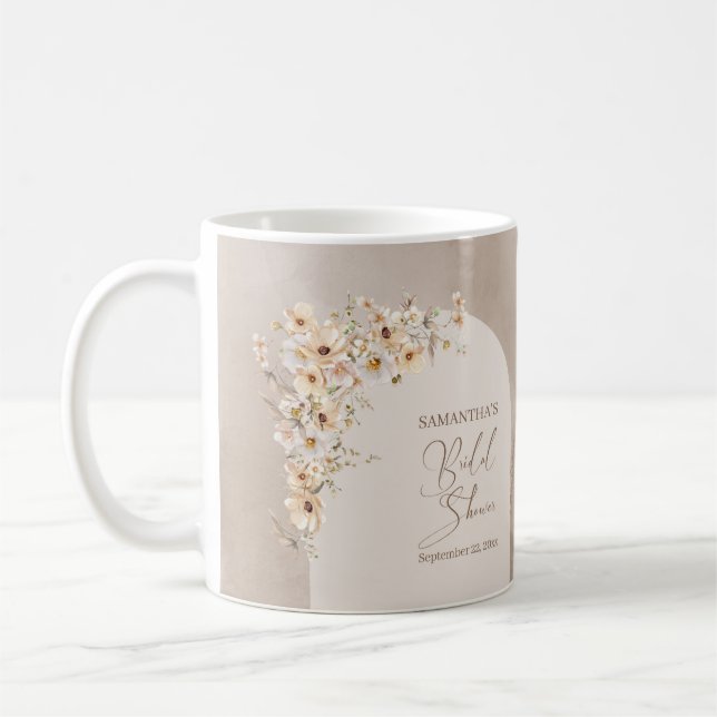 Taza De Café Moderno marco de arcos de marfil para flores silve (Izquierda)