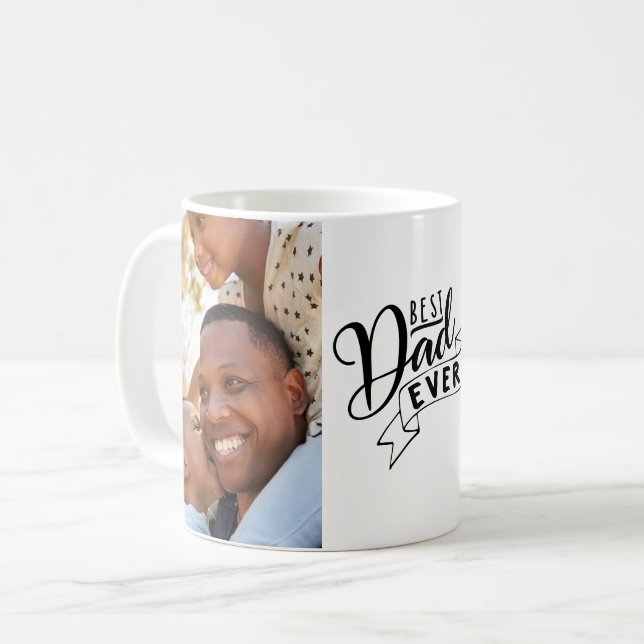 Taza De Café Moderno mejor foto de papá nunca (Anverso izquierdo)