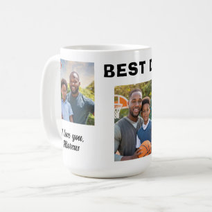 Taza De Café Moderno Mejor Papá del Mundo 3 Collage de Fotos Pa