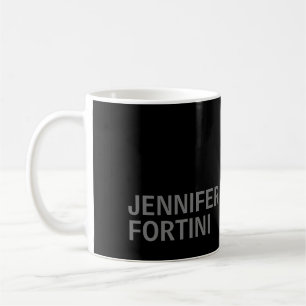 Taza De Café Moderno minimalista Añadir tu nombre gris negro