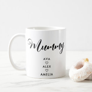 Taza De Café Moderno Minimalista con nombres de momia del Día d