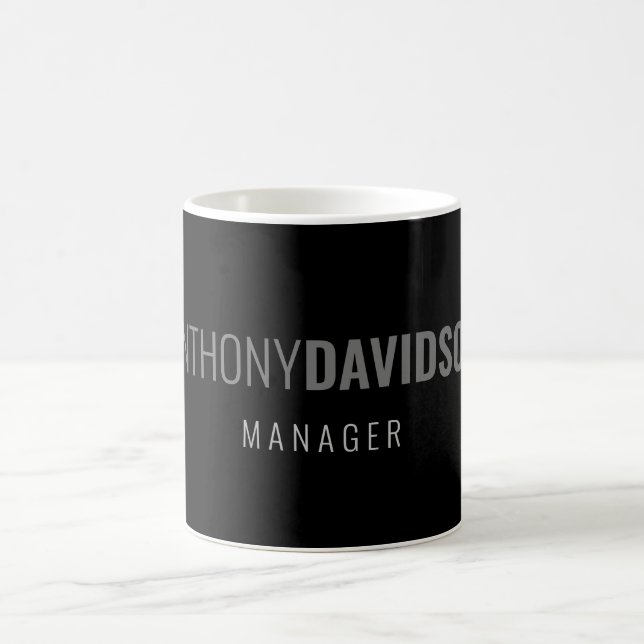 Taza De Café Moderno Minimalista elegante profesional negro (Centro)