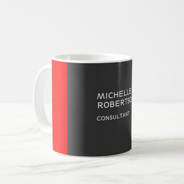 Taza De Café Moderno Minimalista gris y elegante (Anverso izquierdo)