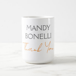 Taza De Café Moderno Minimalista Plano Personalizado Gracias