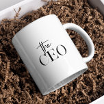 Taza De Café Moderno Mínimo El CEO Negro<br><div class="desc">Moderno Mínimo El CEO Negro</div>