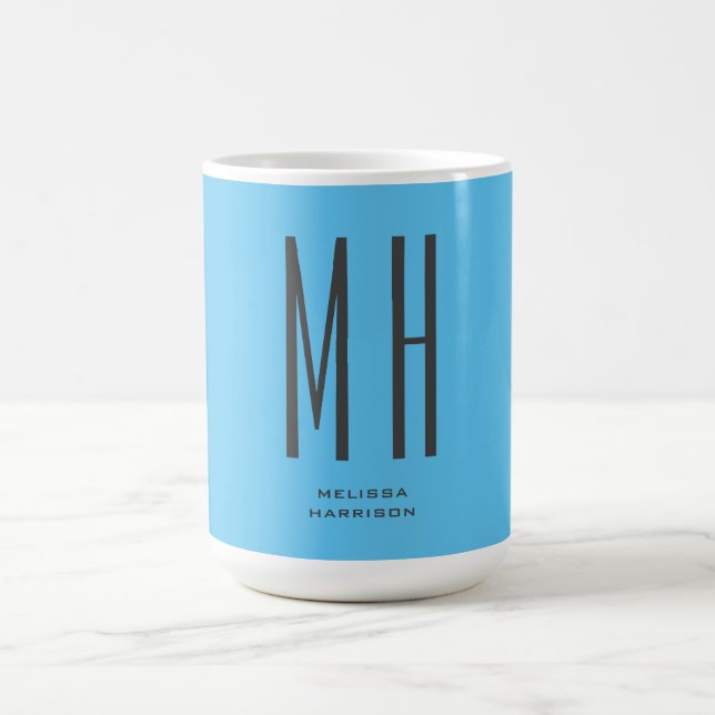 Taza De Café Moderno Monograma Profesional Llanto Cielo Simple  (Centro)