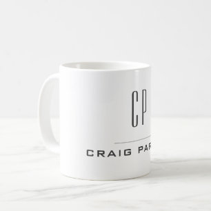 Taza De Café Moderno Monograma Profesional Simple Mínimo