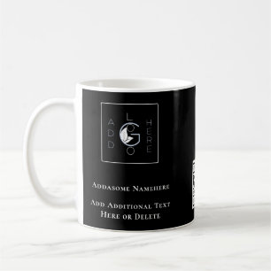 Taza De Café Moderno Negro Agrega tu logotipo Marketing Empresa