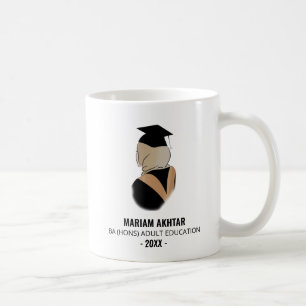 Taza De Café Moderno negro y oro hiyabi de graduación café tazó