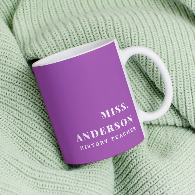 Taza De Café Moderno nombre personalizado asignatura de profeso (Subido por el creador)