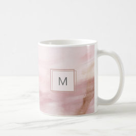 Taza De Café Moderno Pastel inicial Pincel rosado Troke Mug