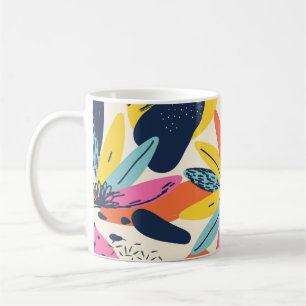 Taza De Café 	Moderno patrón de ilustracion de plantas de selv