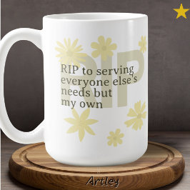 Taza De Café Moderno Personalizado Amarillo Mínimo Autocuidado 