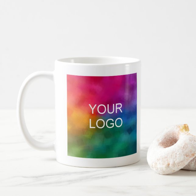 Taza De Café Moderno Personalizado de plantilla simple logotipo (Con donut)